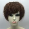 10" Natural Curly Top Wiglet Hairpieces Clip in Thick Hair Topper with Bangs for Women, Light Brown view 2