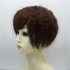 10" Natural Curly Top Wiglet Hairpieces Clip in Thick Hair Topper with Bangs for Women, Light Brown view 3