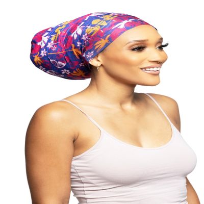 Fairy Black Mother Dreadlocks Satin Locs Bonnet Cap for Men and Women(Roseblue, large)