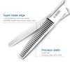 5.5" Hair Thinning Scissors Barber Scissors Professional Sharp Hairdresser Hair Thinning Shears 28 Teeth 440C Silvery Convex Edge Blade Blind Hole KINSARO for Hairdresser Barber or Home Use view 4