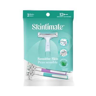 Skintimate Twin Blade Disposable Razor for Women - 12ct