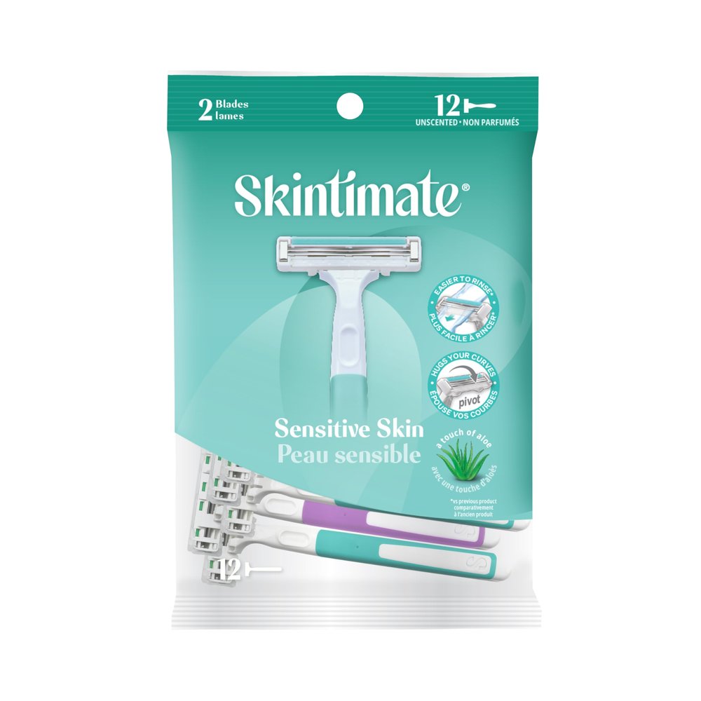 Skintimate Twin Blade Disposable Razor for Women - 12ct