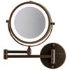 OVENTE Wall Mounted Lighted Makeup Mirror, 7" Double Sided 1X/7X Magnifying Vanity Mirror for Bathroom with LED Lights, Cordless, 360 Rotation and 13" Extendable Arm, Antique Bronze MFW70ABZ1X7X view 1