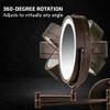 OVENTE Wall Mounted Lighted Makeup Mirror, 7" Double Sided 1X/7X Magnifying Vanity Mirror for Bathroom with LED Lights, Cordless, 360 Rotation and 13" Extendable Arm, Antique Bronze MFW70ABZ1X7X view 3