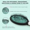 AGARO Classic Cushion Hair Brush with Strong & flexible nylon bristles, having Anti-static ball tips, for Grooming, Straightening, Detangling Hair, Ideal for Men & Women, Cyan view 2