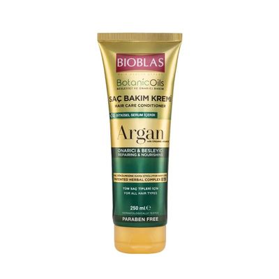 BIOBLAS Argan Oil Repairing Hair Conditioner for Women Natural Nourishing & Hydrating Treatment for Dry, Damaged Hair Paraben-Free Moisturizing Hair Care 250 ml