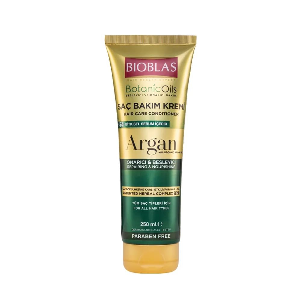 BIOBLAS Argan Oil Repairing Hair Conditioner for Women Natural Nourishing & Hydrating Treatment for Dry, Damaged Hair Paraben-Free Moisturizing Hair Care 250 ml