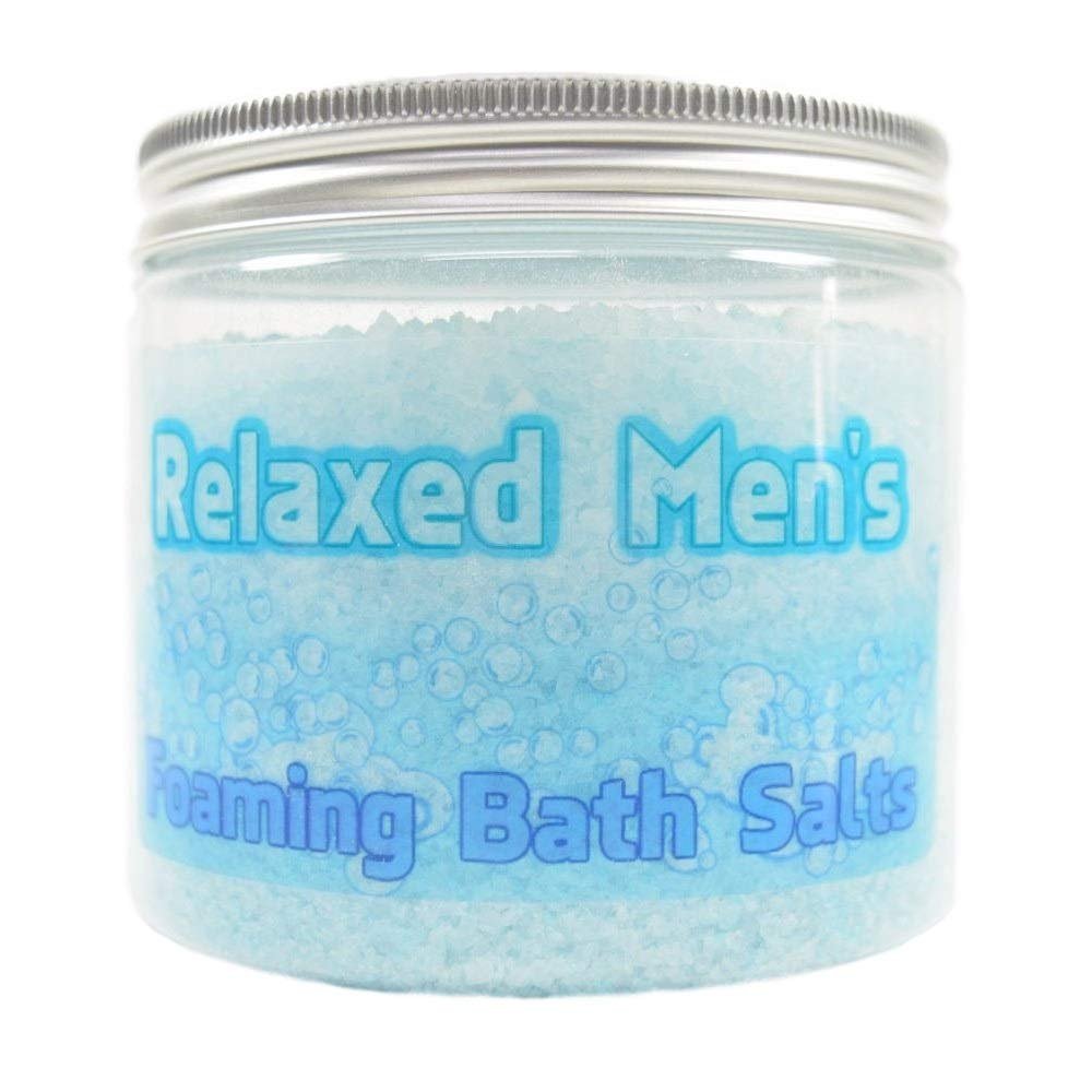Relaxed Men's Foaming Bath Salts - Bath Soaks, Herbal Bath Salts In A Jar, Sea Salt Soak, Natural Bath Salt Soak, Spa Gifts, Epsom Salt Bath
