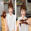 100% Human Hair Curly Messy Scrunchies Hair Updo Donut Hair Bun Extensions for women Red wine view 4