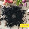 100% Human Hair Curly Messy Scrunchies Hair Updo Donut Hair Bun Extensions for women Jet black view 2