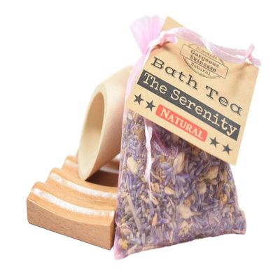 Serenity Herbal Bath Tea Bag - Tub Tea, Floral Bath Soak, Relaxation Body Soak Flowers, Lavender, Bergamot, Chamomile, Jasmine, Epsom Salt