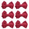 Burgundy Velvety Hair Bow With Alligator Clip For Girls - Set of 6 view 1