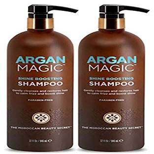 ARGAN MAGIC Shine Boosting Shampoo - Gently Cleanses and Restores Hair to Calm Frizz and Boost Shine | Made in USA, Paraben Free, Cruelty Free (32 Ounce / 2 Pack)