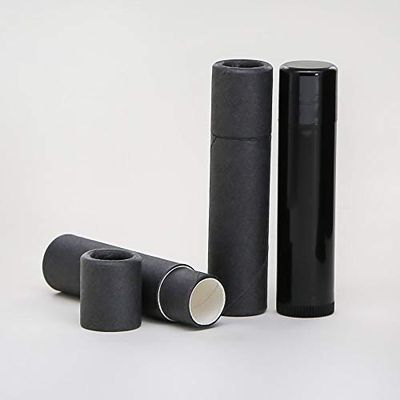 KJ's Krafts 5 mL Black Kraft Paperboard Lip Balm Tubes x50