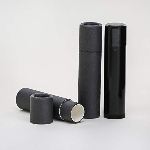 KJ's Krafts 5 mL Black Kraft Paperboard Lip Balm Tubes x50