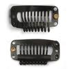 20pcs Metal Snap Clips for Hair Extensions DIY Clip in on Hair Extension Wigs 9 Teeth 32mm 1.2g/pc Black Brown Beige Color (Black) view 3