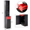 BarberPub Locking Wall Mount Hair Styling Barber Station Drawer Storage Beauty Salon Spa Equipment for Barber Salon 3036-1 (Black&Red) view 3