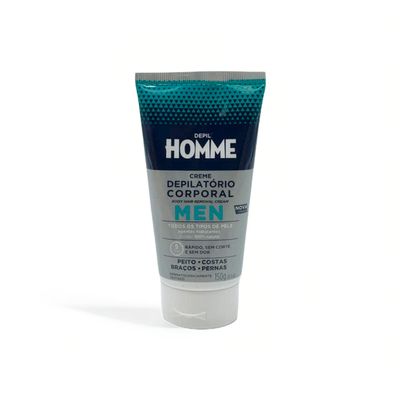 Depil Bella HOMME Hair Removal Cream For Men | Aloe Vera, Shea Butter | Soothing Men Hair Removal Cream | Easy to Use | Brazil-Made Men Hair Removal Cream | Optimal Size Of 150g