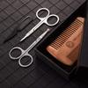 TecUnite 4 Pieces Mustache Scissors Grooming Kit for Men, Beard Trimmer Set, 2 Small Combs and 2 Scissors Beard Trimming Kit with Storage Bag Box view 3