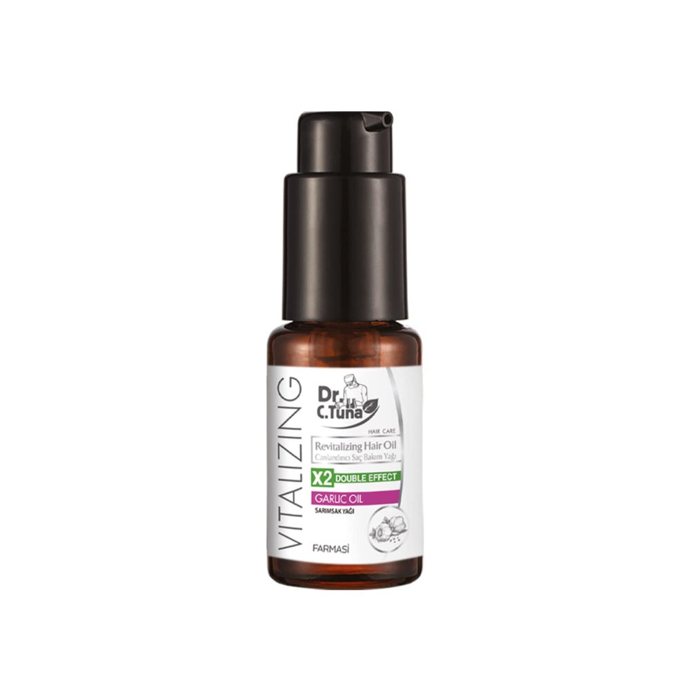FARMASi Dr. C. Tuna Vitalizing Garlic Oil, Hair Growth Oil for Thicker Longer Fuller Healthier Hair, Prevent Hair Loss & Thinning, All Natural Vitamin Rich Treatment, All Hairy Types, 1 fl.oz (30 ml)