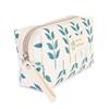 RIAH FASHION Portable Travel Clutch Cosmetic Makeup Pouch Bag - Toiletry Organizer Purse Wristlet Stripe, Floral, Plaid, Cork (Rectangle Pouch - Blue Leaf) view 2