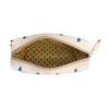 RIAH FASHION Portable Travel Clutch Cosmetic Makeup Pouch Bag - Toiletry Organizer Purse Wristlet Stripe, Floral, Plaid, Cork (Rectangle Pouch - Blue Leaf) view 3