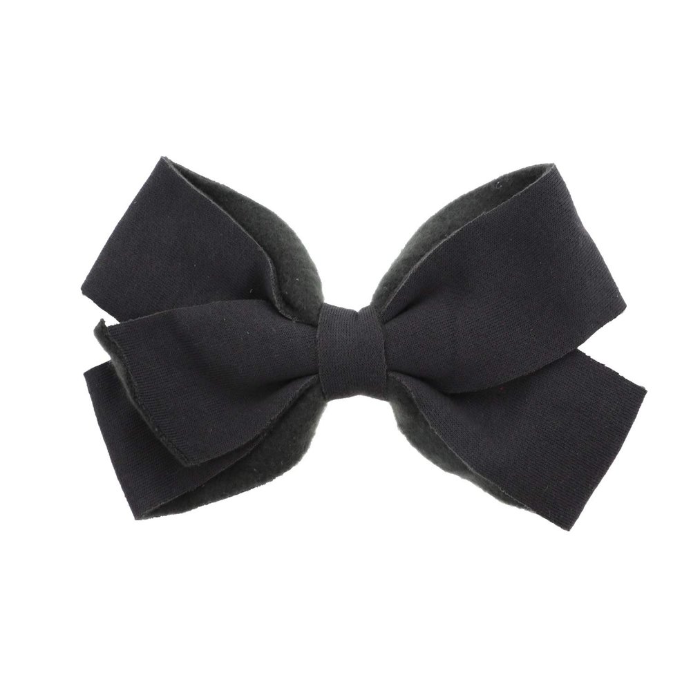 Dark Grey Sweatshirt Fleece Hair Bow Hair Clip for Girls and Toddlers - Large