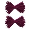 Plum Felt & Wool Strips Hair Bow Clip For Girls Large - Set of 2 view 1