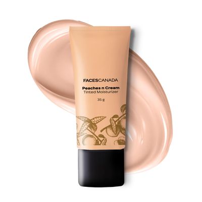FACESCANADA Peaches n Cream Tinted Face Moisturizer | Lightweight Hydrating Formula with Natural Coverage & Radiant Glow | Blends Easily, Evens Skin Tone, Perfect for Daily Wear | 1.23 Oz (35g)