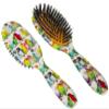 Rock & Ruddle Natural Mixed Boar Bristle Hair Brush for Women and Kids (Small/Travel Size, 17.5cm) - Perfect for Wet or Dry Hair, Detangling Smoothing Blowdrying - Made in UK - Lovebirds Design view 1