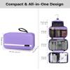 Maliton Toiletry Bag for Men & Women Travel Toiletry Bag Hanging Toiletry Bag Hygiene Organizer with 4 Compartments Waterproof Bathroom Shower Bag Large Toiletries Travel Bag (Purple) view 3