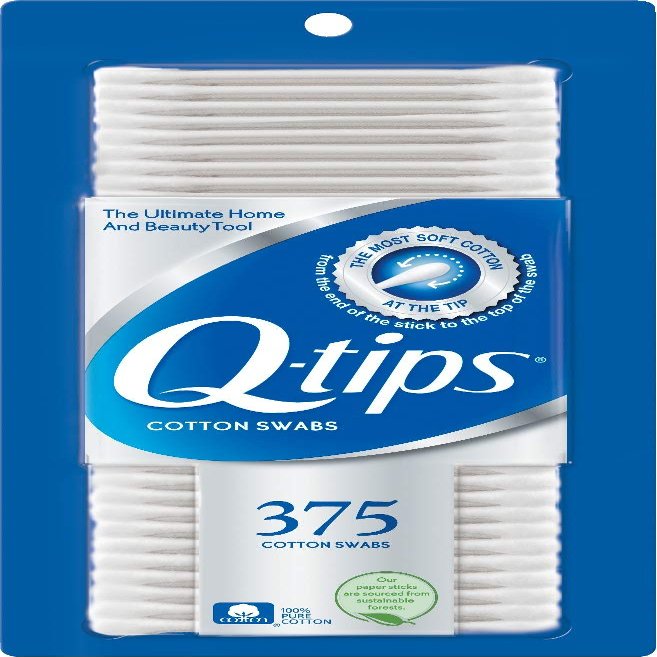 Q-tips Cotton Swabs For Hygiene and Beauty Care Original Cotton Swab Made With 100% Cotton 375 Count