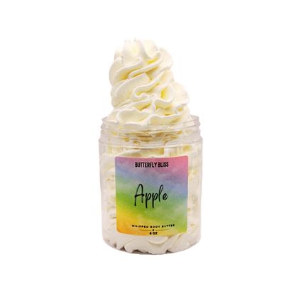 Apple Whipped Body Butter, natural lotion, organic, 8oz jar, made with shea butter, mango butter, coconut oil, almond oil