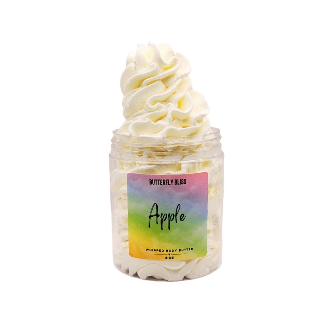 Apple Whipped Body Butter, natural lotion, organic, 8oz jar, made with shea butter, mango butter, coconut oil, almond oil