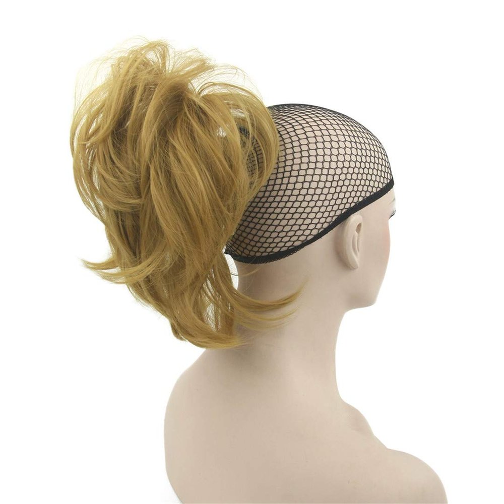 10 Colors Wavy Hair Pieces Claw Ponytail Synthetic Hair Blonde Gray Little Ponytail Clip In Hair P27/613 12 Inches