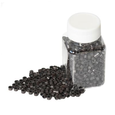 1000 Pcs 5.0 mm Silicone Lined Micro Links Rings Hair Extensions Beads Silicone Lined Beads for Human Hair Extensions and Feather Extensions (Dark Brown)