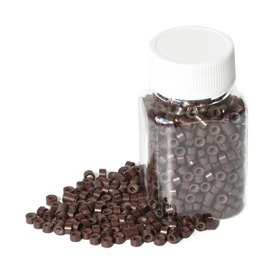 1000 Pcs 5.0 mm Silicone Lined Micro Links Rings Hair Extensions Beads Silicone Lined Beads for Human Hair Extensions and Feather Extensions (Brown)