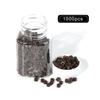 1000 Pcs 5.0 mm Silicone Lined Micro Links Rings Hair Extensions Beads Silicone Lined Beads for Human Hair Extensions and Feather Extensions (Brown) view 3