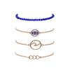 Blue Bead Chain Devil's Eye Bracelet Set view 1