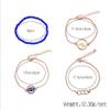 Blue Bead Chain Devil's Eye Bracelet Set view 4