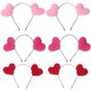 Lurrose 6pcs Heart Head Headbands Valentine's Day Head Boppers Hair Bands Love Heart Headwear for Wedding Holiday Costume Party view 1