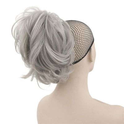 10 Colors Curly Claw Ponytail Hair Pieces Synthetic Hair Blonde Brown Clip In Hair s Little Ponytail Hair Roller T1B/613 12 Inches