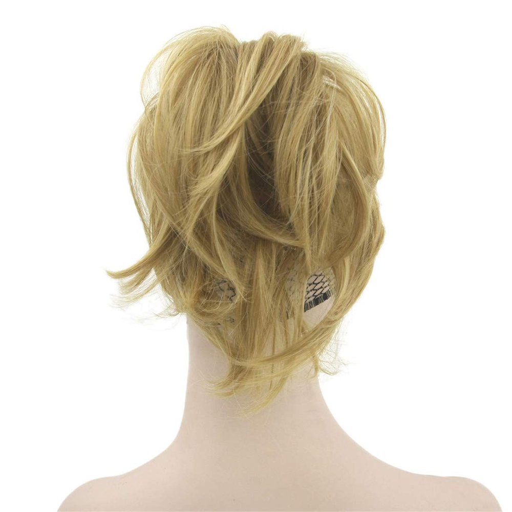 10 Colors Wavy Hair Pieces Claw Ponytail Synthetic Hair Blonde Gray Little Ponytail Clip In Hair 4/27HL 12 Inches