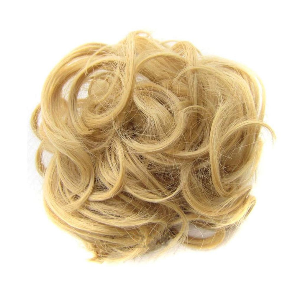 Girls Curly Hair ring hair bun With Rubber Band Brown Blonde Synthetic Hair ring Wrap For Hair Bun Ponytails #22