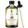 SVA Pumpkin Seed Oil Organic - 4 Fl Oz  100% Natural Cold Pressed Organic Pumpkin oil - for Face, Skin Care, Hair Care, Scalp Massage & Body Massage  Carrier Oil with Dropper view 1