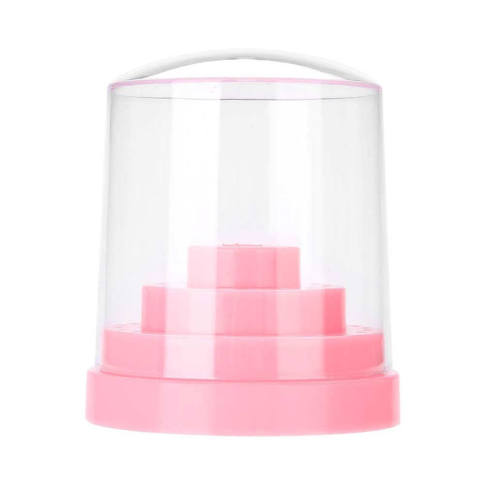 FILFEEL Nail Drill Bit Holder, 48 Holes Stand Display Organizer Box with Plastic Nail Art Accessories()