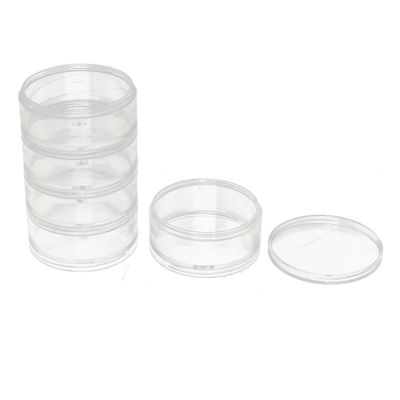 Aexit 100ml Round gauge 5-Tier Integral Clear Container Jar Case for Cosmetic Cream Makeup Eye Shadow Powder