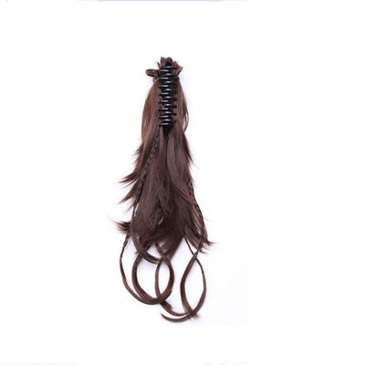 12 inch Synthetic DIY Hair Black Blonde Brown Braids Claw On Ponytail Clip In On Hair s Hair Ponytail Hair Pieces medium brown 12 Inches