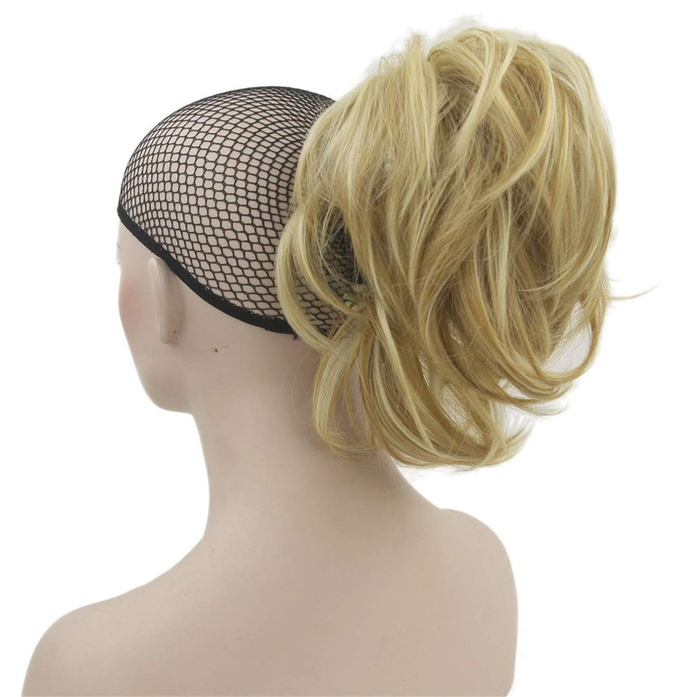 10 Colors Wavy Hair Pieces Claw Ponytail Synthetic Hair Blonde Gray Little Ponytail Clip In Hair T1B/30 12 Inches