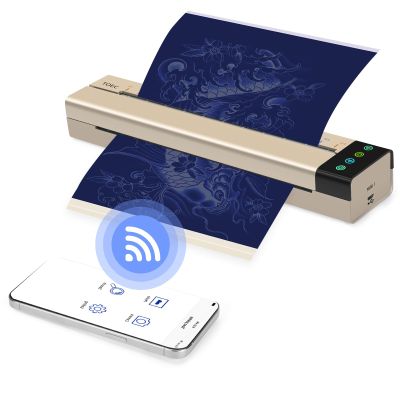 ATOMUS Tattoo Transfer Stencil Machine, Mini Thermal Copier Printer Connected Phone Computer Portable USB WiFi Tattoo Printer